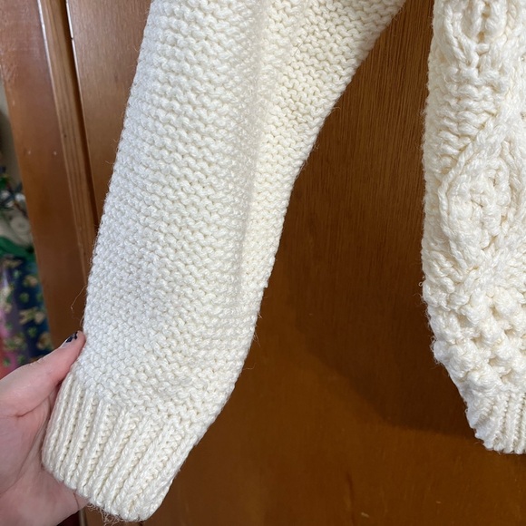 Vintage JJ Fargo Off White Cable Knit Sweater Cardigan Size Small - Picture 7 of 8